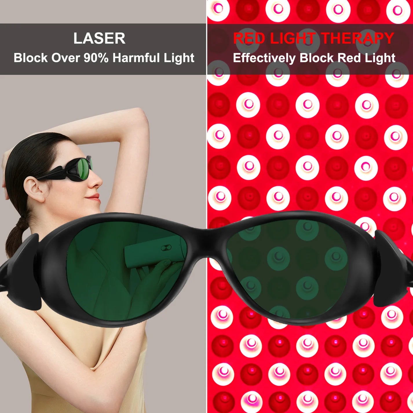 Red Light Therapy Glasses, Eyes Protection for Tanning Goggles