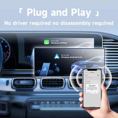 Wireless CarPlay Adapter for iPhone, Convert Wired to Wireless Apple CarPlay Adapter, Mini Size with Extension