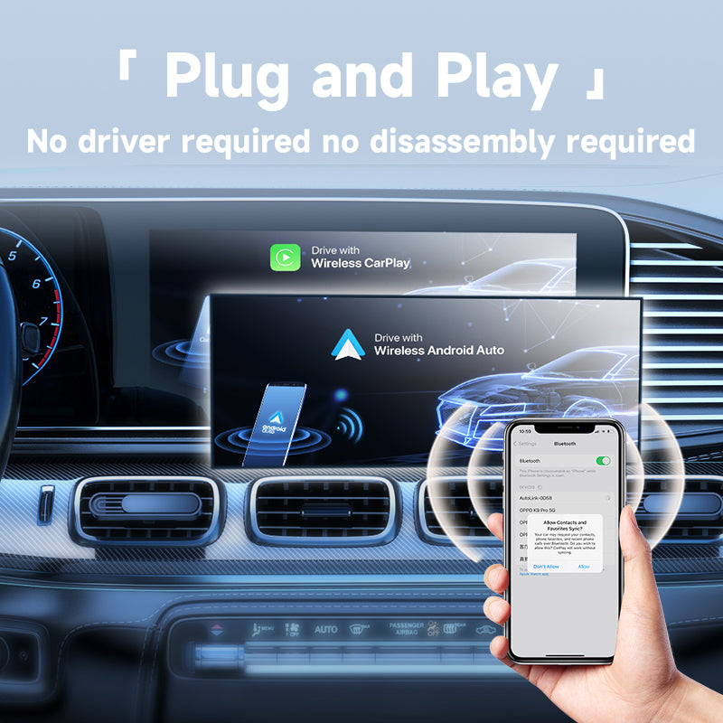 Wireless CarPlay Adapter for iPhone, Convert Wired to Wireless Apple CarPlay Adapter, Mini Size with Extension